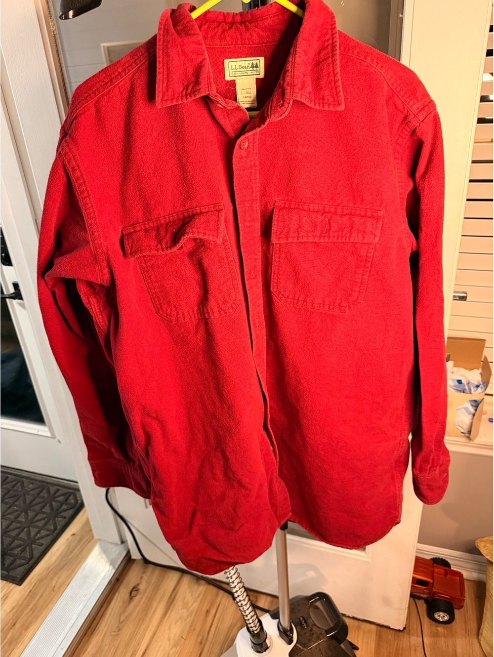 LL Bean Red Long Sleeve Button Front Shirt